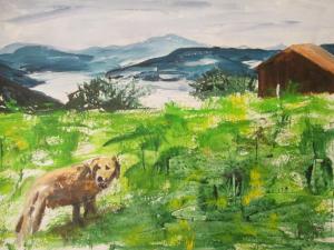 Deepy vor dem Attersee