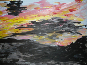 Abendstimmung am Attersee (Papier