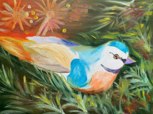 bunter Weihnachtsvogel