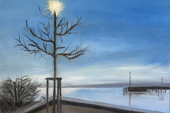 Neusiedl , die neue Weide von der Sonne gekrönt